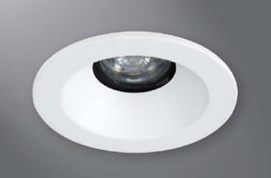 Halo Recessed 1440MWWF 4" Line Voltage Conical Reflector, Open, 35 Degree Tilt, Matte White, White Flange