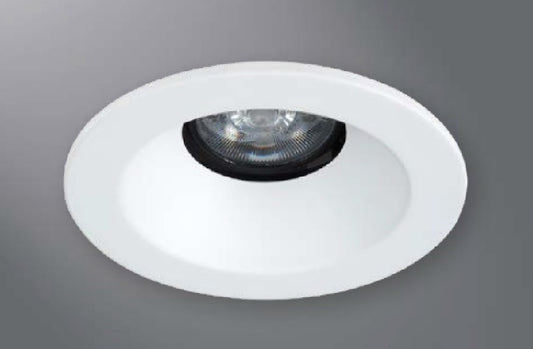 Halo Recessed 1440MWWF 4" Line Voltage Conical Reflector, Open, 35 Degree Tilt, Matte White, White Flange