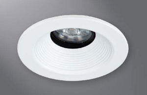 Halo Recessed 1441BBWF 4" Line Voltage Conical Baffle, Open, 35 Degree Tilt, Black Baffle, White Flange