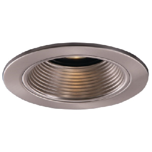 Halo Recessed 1453SN 4" Low Voltage Metal Downlight Baffle Trim, Satin Nickel Baffle with Satin Nickel Trim Ring