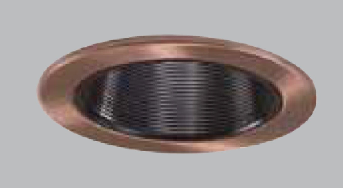 Halo Recessed 1493AC 4" Low Voltage Coilex Downlight Baffle Reflector Trim, Black Baffle with Antique Copper Trim Ring