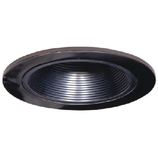 Halo Recessed 1493BC 4" Low Voltage Coilex Downlight Baffle Reflector Trim, Black Baffle with Black Chrome Trim Ring