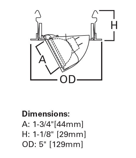 Halo Recessed 1496SN 4" Low Voltage Retractable Elbow, 60 Degree Tilt Trim, Satin Nickel