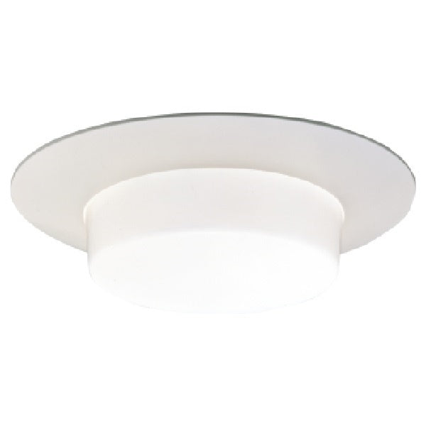 Halo Recessed 171P 6" Drop Opal Glass Lens Shower Trim, White Trim, Drop Opal Glass Lens with Reflector