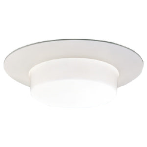 Halo Recessed 171P 6" Drop Opal Glass Lens Shower Trim, White Trim, Drop Opal Glass Lens with Reflector