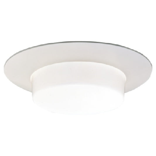 Halo Recessed 171P 6" Drop Opal Glass Lens Shower Trim, White Trim, Drop Opal Glass Lens with Reflector