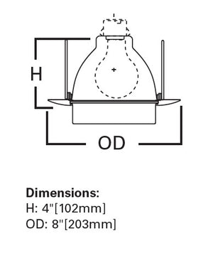 Halo Recessed 171P 6" Drop Opal Glass Lens Shower Trim, White Trim, Drop Opal Glass Lens with Reflector