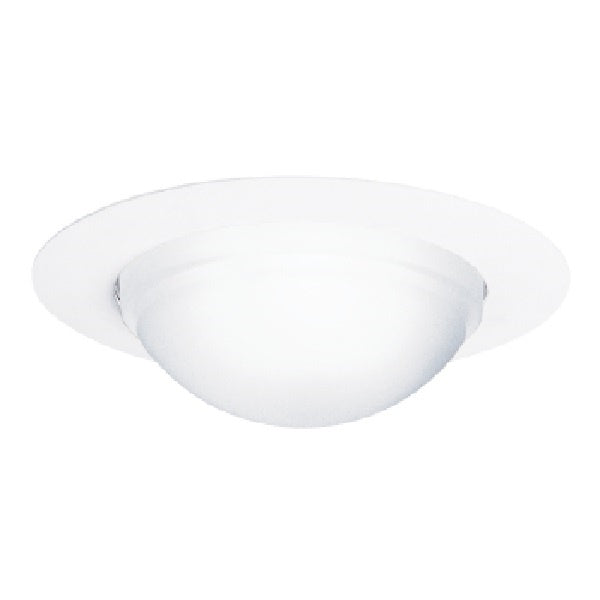 Halo Recessed 172PS 6" Frosted Glass Dome with Reflector, Wet Location Listed, White Trim, Dome Lens with Reflector