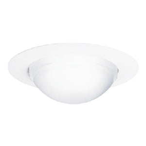 Halo Recessed 172PS 6" Frosted Glass Dome with Reflector, Wet Location Listed, White Trim, Dome Lens with Reflector