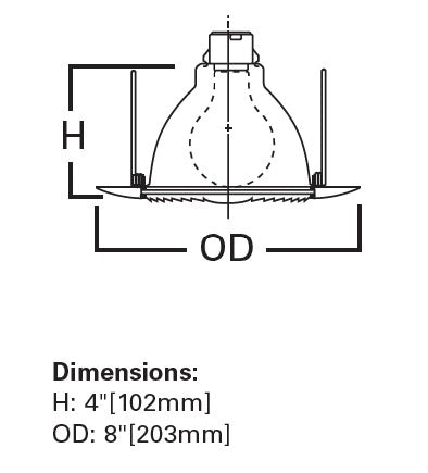 Halo Recessed 173P 6" Fresnel Lens with Reflector, White Trim