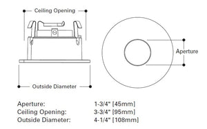 Halo Recessed 3002WHC 3" Adjustable Pinhole Reflector Trim, White with Specular Clear Reflector