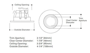 Halo Recessed 3008FG 3" Shower Trim, White with Frosted Glass
