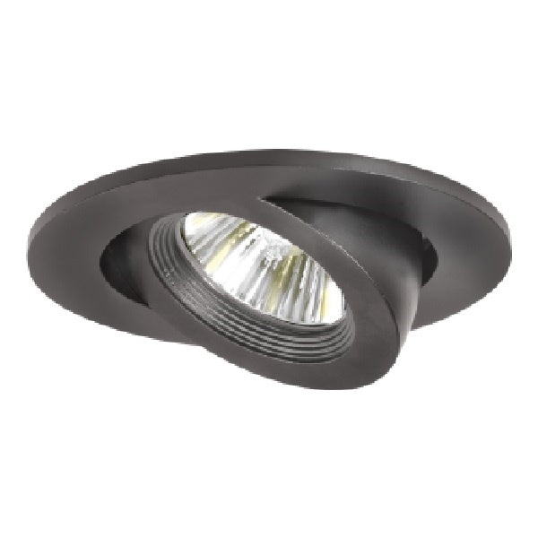 Halo Recessed 3009BKBB 3" Adjustable Flush Gimbal Trim with 35 Degree Tilt, Black with Black Baffle