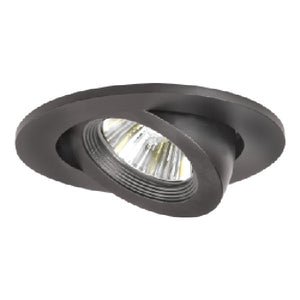 Halo Recessed 3009BKBB 3" Adjustable Flush Gimbal Trim with 35 Degree Tilt, Black with Black Baffle