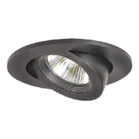 Halo Recessed 3009BKBB 3" Adjustable Flush Gimbal Trim with 35 Degree Tilt, Black with Black Baffle