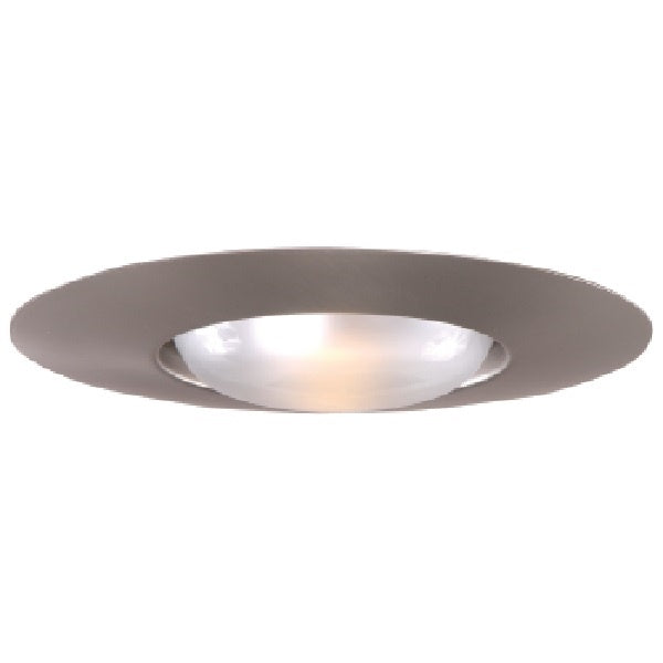 Halo Recessed 300SN 6" Open Trim with Socket Support for BR30 and PAR30 Lamps, Satin Nickel Trim