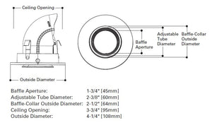 Halo Recessed 3010WH 3" Super-Adjustable Trim, 0-75 Degree Adjustment, 