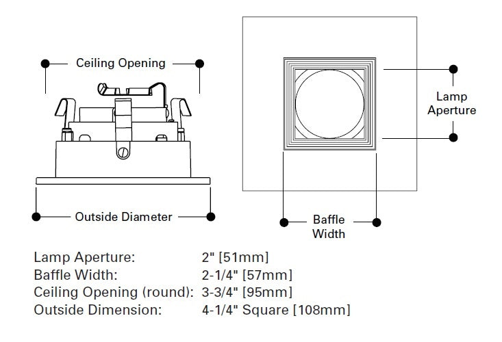 Halo Recessed 3011TBZBB 3" Square Baffle Downlight Trim, Tuscan Bronze with Black Baffle