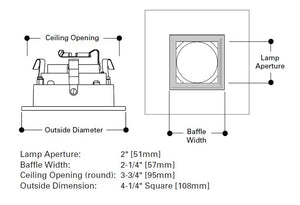 Halo Recessed 3011TBZBB 3" Square Baffle Downlight Trim, Tuscan Bronze with Black Baffle