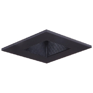 Halo Recessed 3012BKBB 3" Square Regressed Lens Adjustable Baffle Trim, Black Baffle, Black Trim