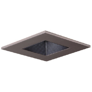 Halo Recessed 3012SNBB 3" Square Regressed Lens Adjustable Baffle Trim, Black Baffle, Satin Nickel Trim