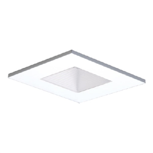 Halo Recessed 3012WHWB 3" Square Regressed Lens Adjustable Baffle Trim, White Baffle, White Trim