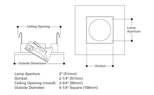 Halo Recessed 3013TBZ 3" Square Adjustable Gimbal Trim, Tuscan Bronze