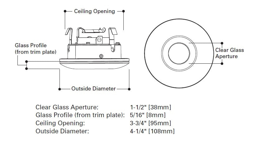Halo Recessed 3017FGS 3" All-Glass Low-Profile Frost Curve Shower Trim, Fross Glass