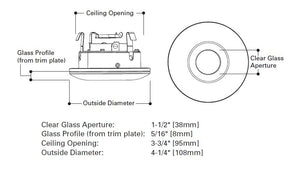 Halo Recessed 3017FGS 3" All-Glass Low-Profile Frost Curve Shower Trim, Fross Glass