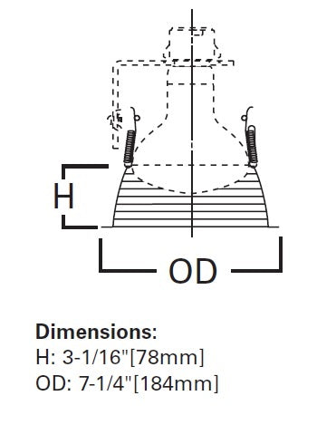 Halo Recessed 310W 6" Coilex Baffle with Metal Trim Ring, White Trim, White Baffle