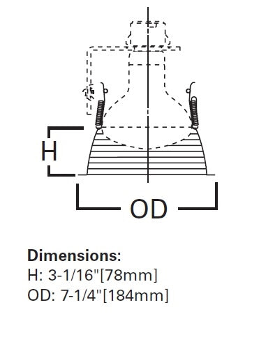 Halo Recessed 310WG 6" Coilex Baffle with Metal Trim Ring, White Trim, White Baffle