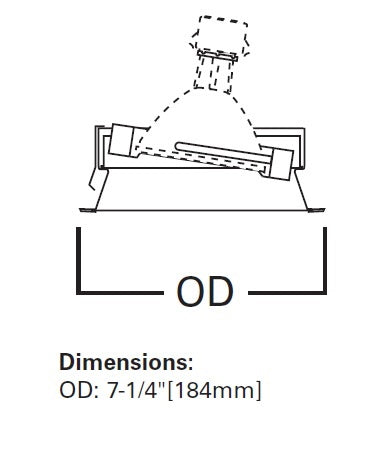 Halo Recessed 378P 6" Adjustable Gimbal Trim with Splay 25 Degree Tilt, White Trim, White Splay
