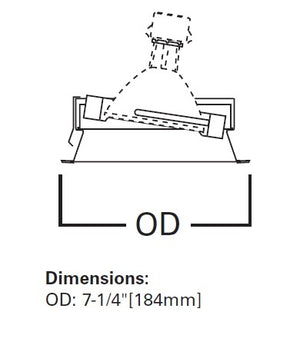 Halo Recessed 378P 6" Adjustable Gimbal Trim with Splay 25 Degree Tilt, White Trim, White Splay