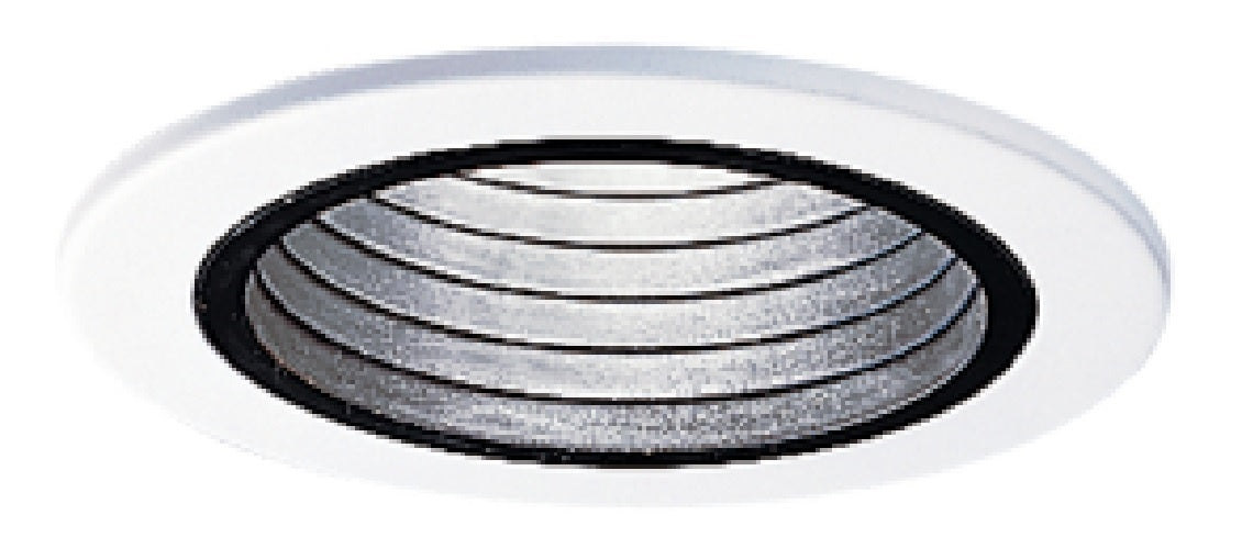 Halo Recessed 4001BB 4" Line Voltage Plastic Step Baffle Trim, Black Baffle White Trim