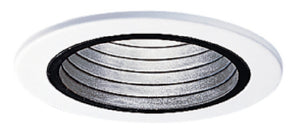 Halo Recessed 4001BB 4" Line Voltage Plastic Step Baffle Trim, Black Baffle White Trim