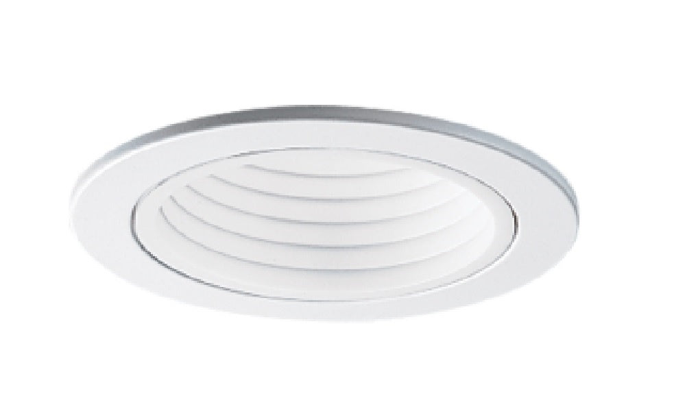 Halo Recessed 4001WB 4" Line Voltage Plastic Step Baffle Trim, White Baffle White Trim