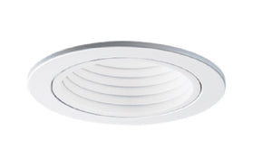 Halo Recessed 4001WB 4" Line Voltage Plastic Step Baffle Trim, White Baffle White Trim