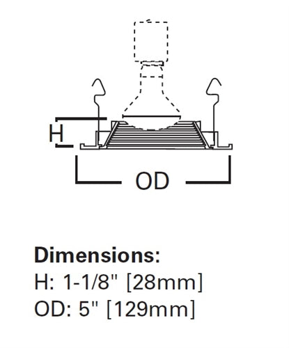 Halo Recessed 4001WB-ELL 4" Plastic Step BaffleWhite Baffle, White Trim