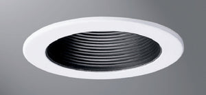 Halo Recessed 4013BB 4" Line Voltage Full Cone Metal Baffle, Black Baffle White Trim