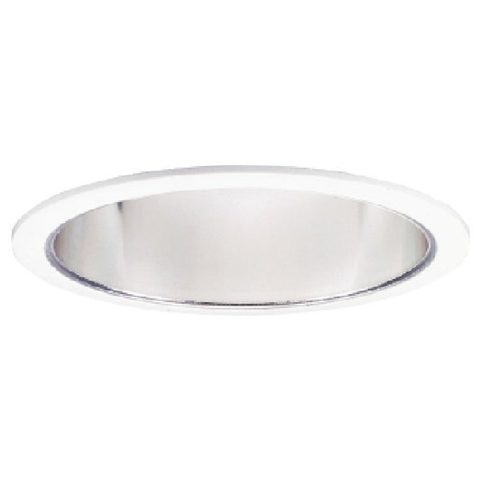 Halo Recessed 404C 6" Specular Full Reflector Trim for A-Lamps, Clear Specular Reflector, White Trim