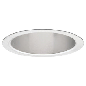 Halo Recessed 405H 6" Specular Full Cone Reflector Trim, Haze Reflector, White Trim