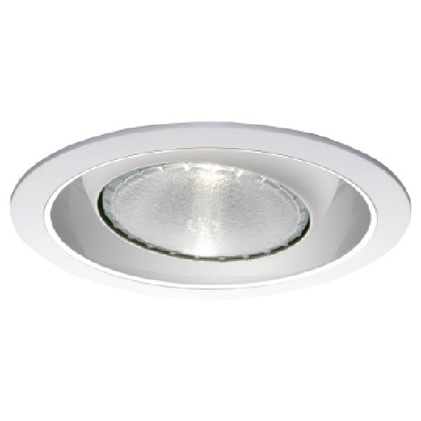Halo Recessed 419P 6" Regressed Eyeball with Splay, 25 Degrees Tilt, White Trim and Eyeball with White Splay
