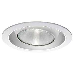 Halo Recessed 419P 6" Regressed Eyeball with Splay, 25 Degrees Tilt, White Trim and Eyeball with White Splay