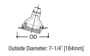 Halo Recessed 419P 6" Regressed Eyeball with Splay, 25 Degrees Tilt, White Trim and Eyeball with White Splay