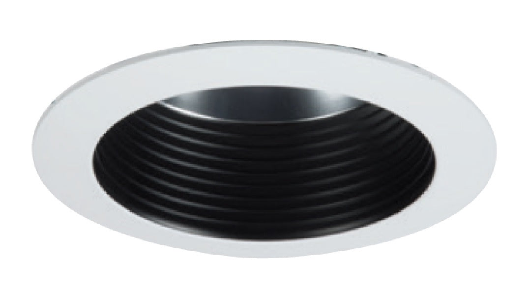 Halo Recessed Commercial 41RWWBB 4" Baffle Reflector, Wide 75 Degree Beam Angle, 1.24 SC, Black Baffle (White Flange)