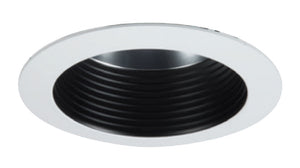 Halo Recessed Commercial 41RWWBB 4" Baffle Reflector, Wide 75 Degree Beam Angle, 1.24 SC, Black Baffle (White Flange)