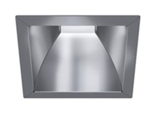 Halo Recessed Commercial 41SQC 4" Square Medium Distribution Trim Reflector, Specular Clear Finish