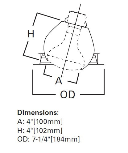 Halo Recessed 420W 6" Regressed Eyeball with Baffle, 30 Degrees Tilt, White Eyeball & Baffle, White Trim