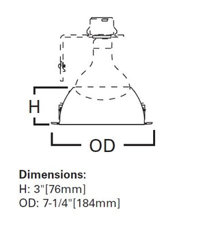 Halo Recessed 429P 6" Incandescent Line Voltage Reflector Cone, White Reflector, White Self-flange