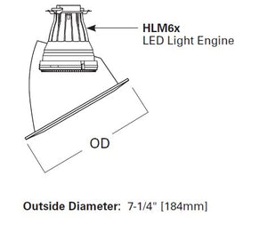 Halo Recessed 455SC 6" Slope Ceiling Reflector, Specular Clear Reflector